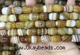 CAA4152 15.5 inches 10*14mm drum line agate beads wholesale