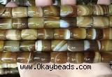 CAA4186 15.5 inches 10*14mm drum line agate gemstone beads