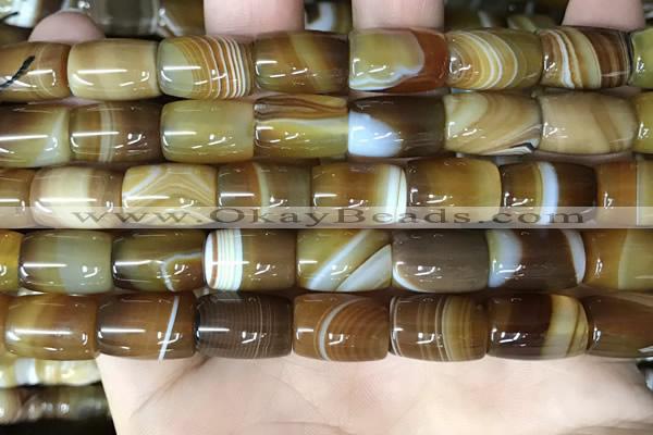 CAA4186 15.5 inches 10*14mm drum line agate gemstone beads