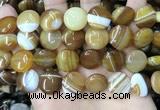 CAA4205 15.5 inches 16mm flat round line agate beads wholesale