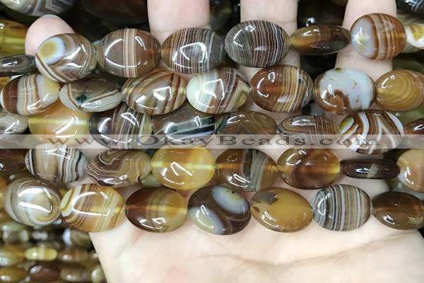 CAA4213 15.5 inches 13*18mm oval line agate beads wholesale