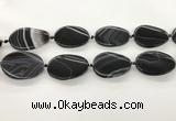 CAA4304 15.5 inches 30*40mm twisted oval line agate beads