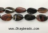 CAA4305 15.5 inches 30*40mm twisted oval line agate beads