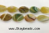 CAA4306 15.5 inches 32*40mm twisted oval line agate beads