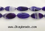 CAA4310 15.5 inches 25*50mm twisted oval line agate beads