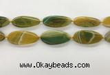 CAA4313 15.5 inches 25*50mm twisted oval line agate beads