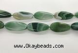 CAA4314 15.5 inches 25*50mm twisted oval line agate beads