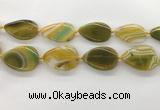 CAA4322 15.5 inches 30*40mm twisted oval line agate beads