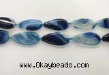 CAA4325 15.5 inches 25*50mm flat teardrop line agate beads