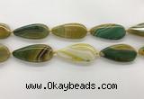 CAA4326 15.5 inches 25*50mm flat teardrop line agate beads