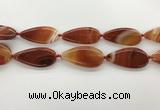 CAA4330 15.5 inches 25*50mm flat teardrop line agate beads