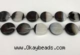 CAA4350 15.5 inches 25mm flat round agate druzy geode beads