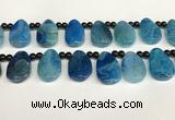 CAA4364 Top drilled 20*30mm freeform dragon veins agate beads