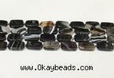 CAA4398 15.5 inches 15*20mm rectangle black banded agate beads