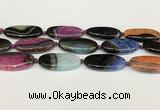 CAA4409 15.5 inches 20*40mm flat round agate druzy geode beads