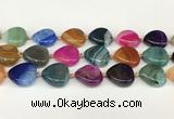 CAA4410 15.5 inches 20*20mm flat teardrop agate druzy geode beads