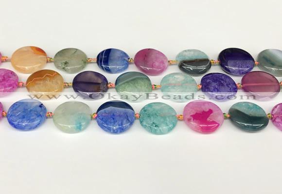 CAA4412 15.5 inches 20mm flat round agate druzy geode beads