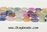 CAA4415 15.5 inches 15*20mm rectangle agate druzy geode beads