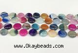 CAA4418 15.5 inches 14mm flat round agate druzy geode beads