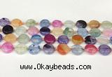 CAA4419 15.5 inches 15mm flat round agate druzy geode beads