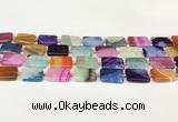 CAA4424 15.5 inches 13*18mm rectangle agate druzy geode beads