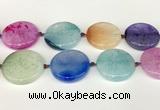 CAA4431 15.5 inches 35mm flat round agate druzy geode beads