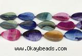 CAA4432 15.5 inches 25*35mm flat teardrop agate druzy geode beads