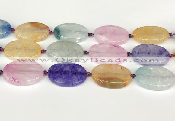 CAA4437 15.5 inches 25*35mm oval agate druzy geode beads