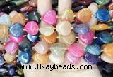 CAA4468 15.5 inches 16*16mm flat teardrop dragon veins agate beads