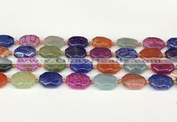 CAA4494 15.5 inches 13*18mm octagonal dragon veins agate beads