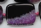 CAA450 15.5 inches 30*40mm rectangle agate druzy geode  beads