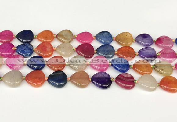 CAA4500 15.5 inches 16*16mm flat teardrop dragon veins agate beads