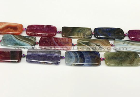 CAA4507 15.5 inches 20*40mm rectangle dragon veins agate beads