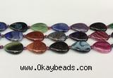 CAA4517 15.5 inches 18*25mm flat teardrop dragon veins agate beads