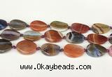 CAA4523 15.5 inches 20*26mm twisted oval dragon veins agate beads