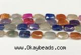 CAA4524 15.5 inches 13*18mm faceted rectangle dragon veins agate beads