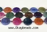 CAA4528 15.5 inches 25mm flat round dragon veins agate beads