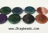 CAA4530 15.5 inches 35mm flat round dragon veins agate beads