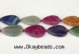 CAA4532 15.5 inches 25*35mm flat teardrop dragon veins agate beads