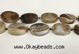 CAA4550 15.5 inches 30*40mm oval banded agate beads wholesale