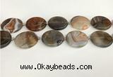 CAA4551 15.5 inches 30mm flat round banded agate beads wholesale