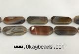 CAA4553 15.5 inches 22*42mm octagonal banded agate beads wholesale