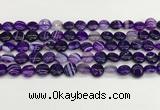 CAA4581 15.5 inches 10mm flat round banded agate beads wholesale