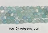 CAA4584 15.5 inches 10mm flat round banded agate beads wholesale