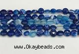 CAA4585 15.5 inches 10mm flat round banded agate beads wholesale