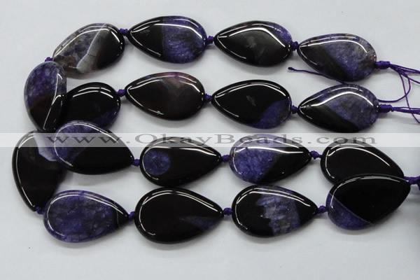 CAA459 15.5 inches 24*40mm flat teardrop agate druzy geode beads