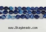 CAA4593 15.5 inches 12mm flat round banded agate beads wholesale