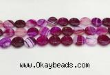 CAA4598 15.5 inches 14mm flat round banded agate beads wholesale