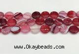 CAA4607 15.5 inches 16mm flat round banded agate beads wholesale