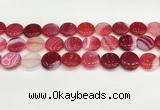 CAA4615 15.5 inches 18mm flat round banded agate beads wholesale